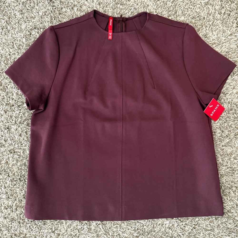 NWT! SPANX The Perfect Short Sleeve Crew Neck Top - Picture 3 of 8